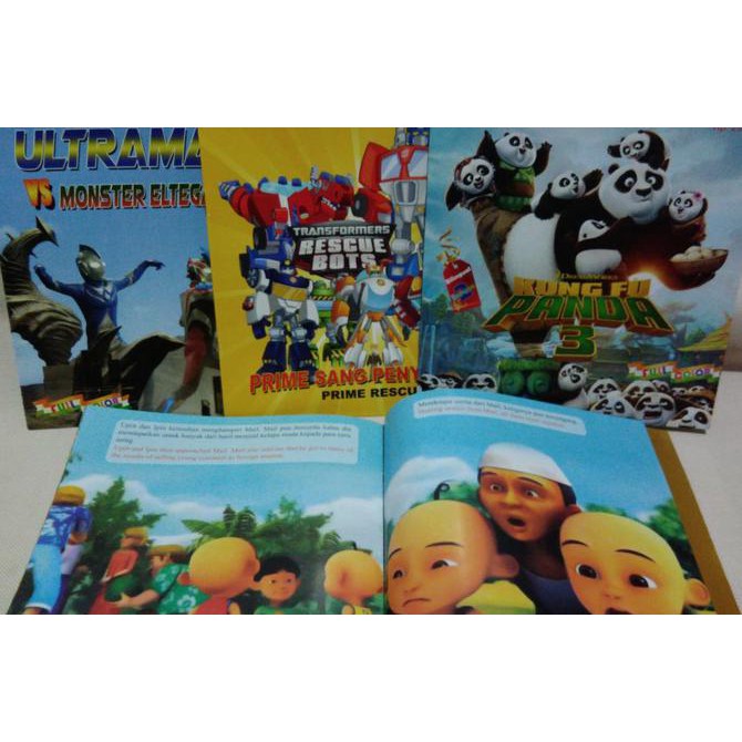 Buku cerita anak warna ipin upin kungfu panda transformer ultraman
