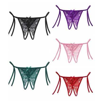 G String Tali Lace Open Crotch Ukuran Besar Celana Dalam Wanita Transparan Thong Celana Lingerie Sexy C250