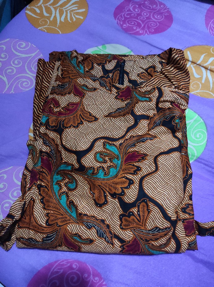 Ririn Maxi Gamis Batik Cantik Sogan Syari Modis Seragaman Muslim Modern Terbaru Xxl Panjang