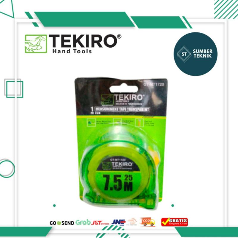 Meteran Tekiro 7,5 Meter Transparan