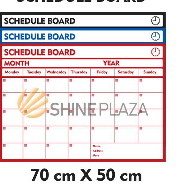 

Termurah!! (wkd-597) Schedule Board Pastel TRG - Papan Jadwal Papan Whiteboard Flexible TRG - Monthl