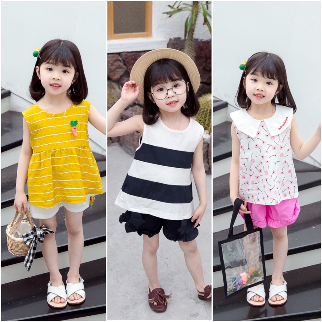 Jual SETELAN BAJU ANAK PEREMPUAN KOREA STYLE DRESS BAYI CEWEK BUNGA