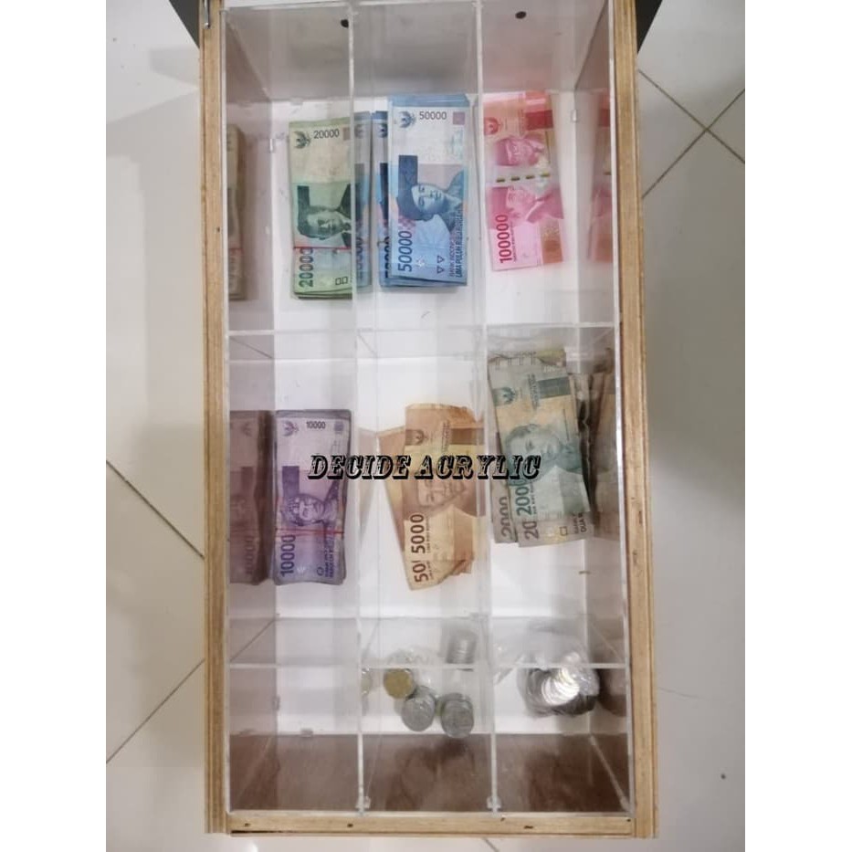 

Decide Acrylic Akrilik Organizer Rak Uang Kasir Custom 9 Ruang
