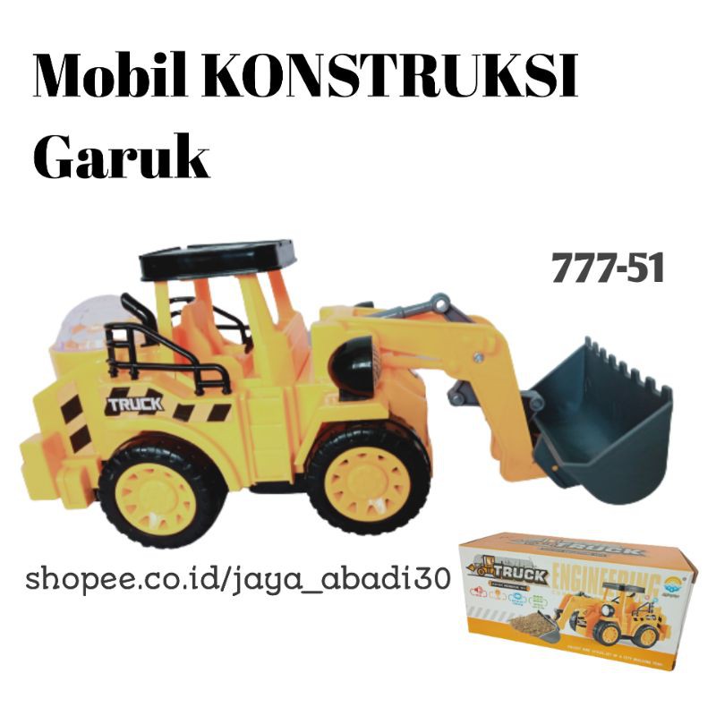 MAINAN ANAK MOBIL KONSTRUKSI EXCAVATOR GARUK DOZER JALAN NYALA LAMPU 777-51