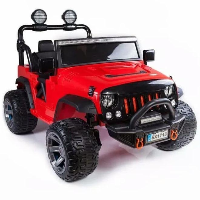 Mobil Mainan Aki Anak Pliko Jeep Rubicon Ban Karet Xxl