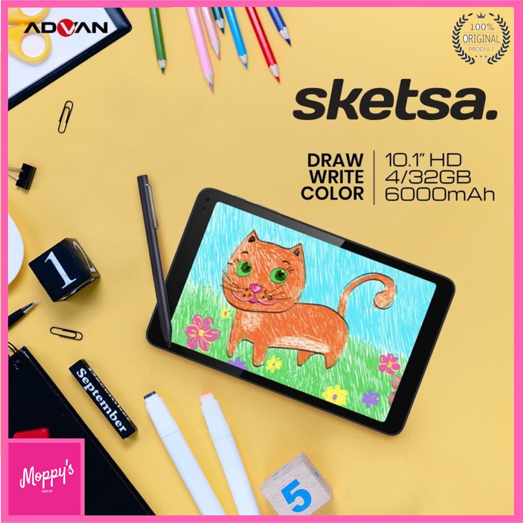 Advan Tab Sketsa 10 inch ram 4gb rom 32gb bgaransi resmi advan