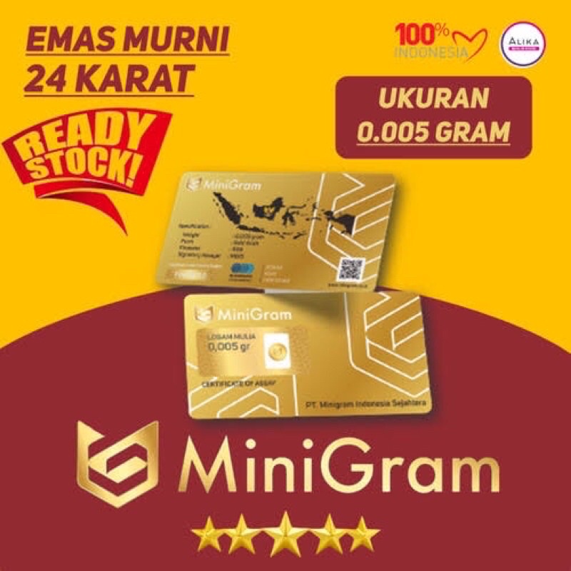 0,005 MiniGram / MiniGold / Emas Murni 24k / Souvenir / Baby Gold