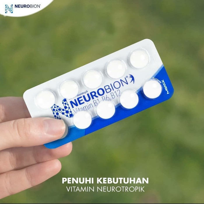 Vitamin Neurotropik Syaraf B1 B6 B12 NEUROBION Putih Biru Strip Obat Nyeri Saraf Kebas Kesemutan