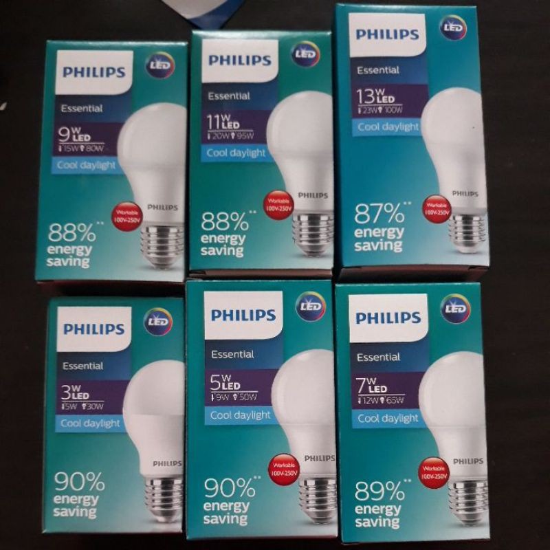 Lampu Led Philips Essential 3w,5w,7w,9w,11w,13w,15w/bohlam Led Philips  kota pontianak