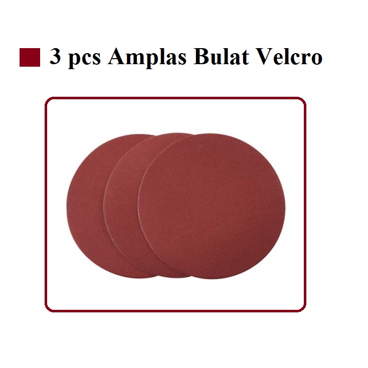 Paket 2 Pcs Tatakan Amplas Bulat 4 inch Sanding Pad 4&quot;  Inch + 3 Pcs Amplas Bulat Velcro 4 inch Amplas Tempel Hamplas Grit Random