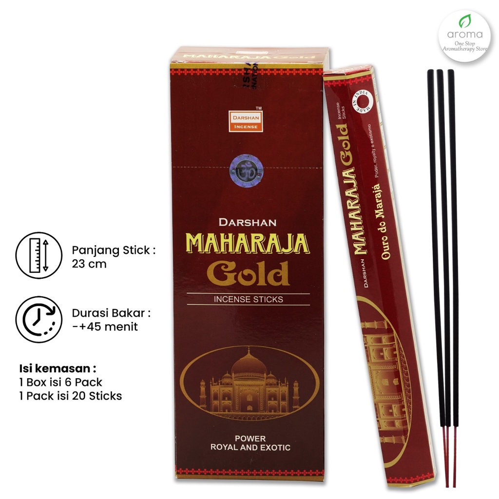 Dupa India Aromaterapi Hexa - Darshan Maharaja Gold