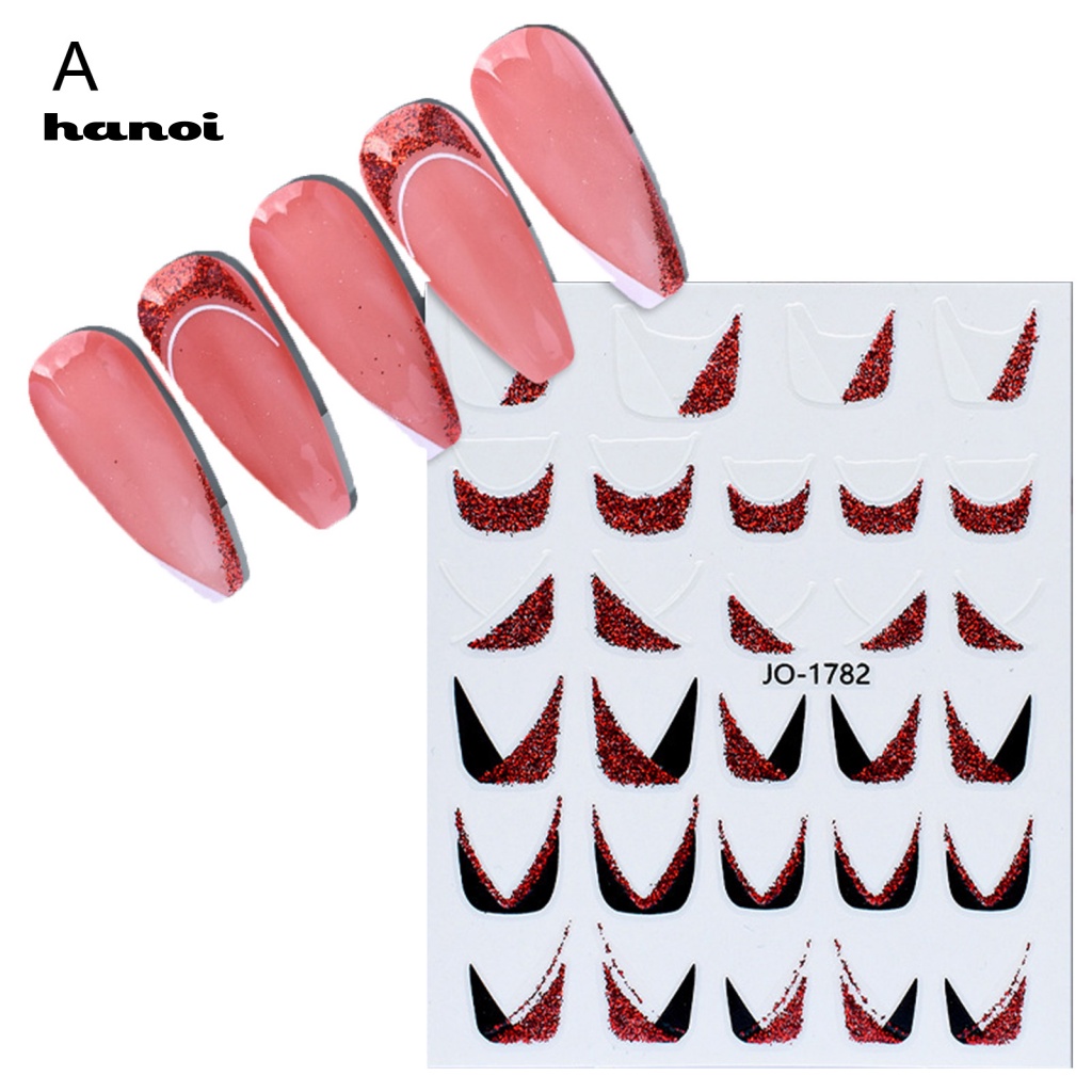 Stiker Kuku Gaya Perancis Untuk Dekorasi Nail Art