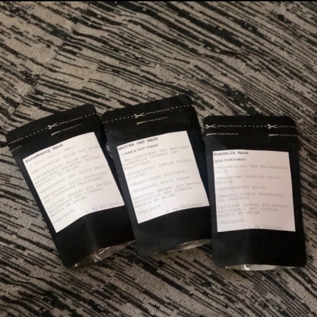 Masker Bubuk By Holigrelskincare ( Oat+Milk/ Choco / Matcha)