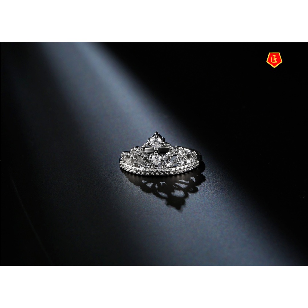 [Ready Stock]Fashion Elegant Micro-Inlaid Crown Diamond Ring