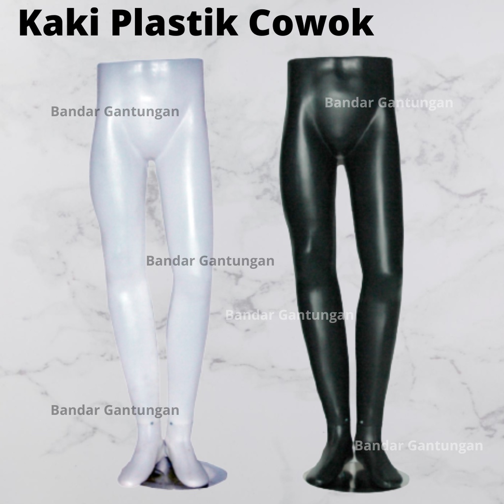 Patung Manekin Plastik Cowok Pria Laki Laki Kaki Warna Hitam/Bening Putih Display Celana Manekin Display Celana Patung Kaki Cowok- SET B