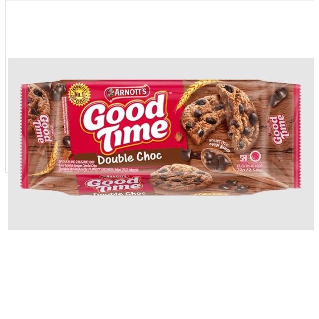 Arnott's Good Time Cookies DOUBLE CHOCO 72 gr - ( HARGA 1 KARTON )