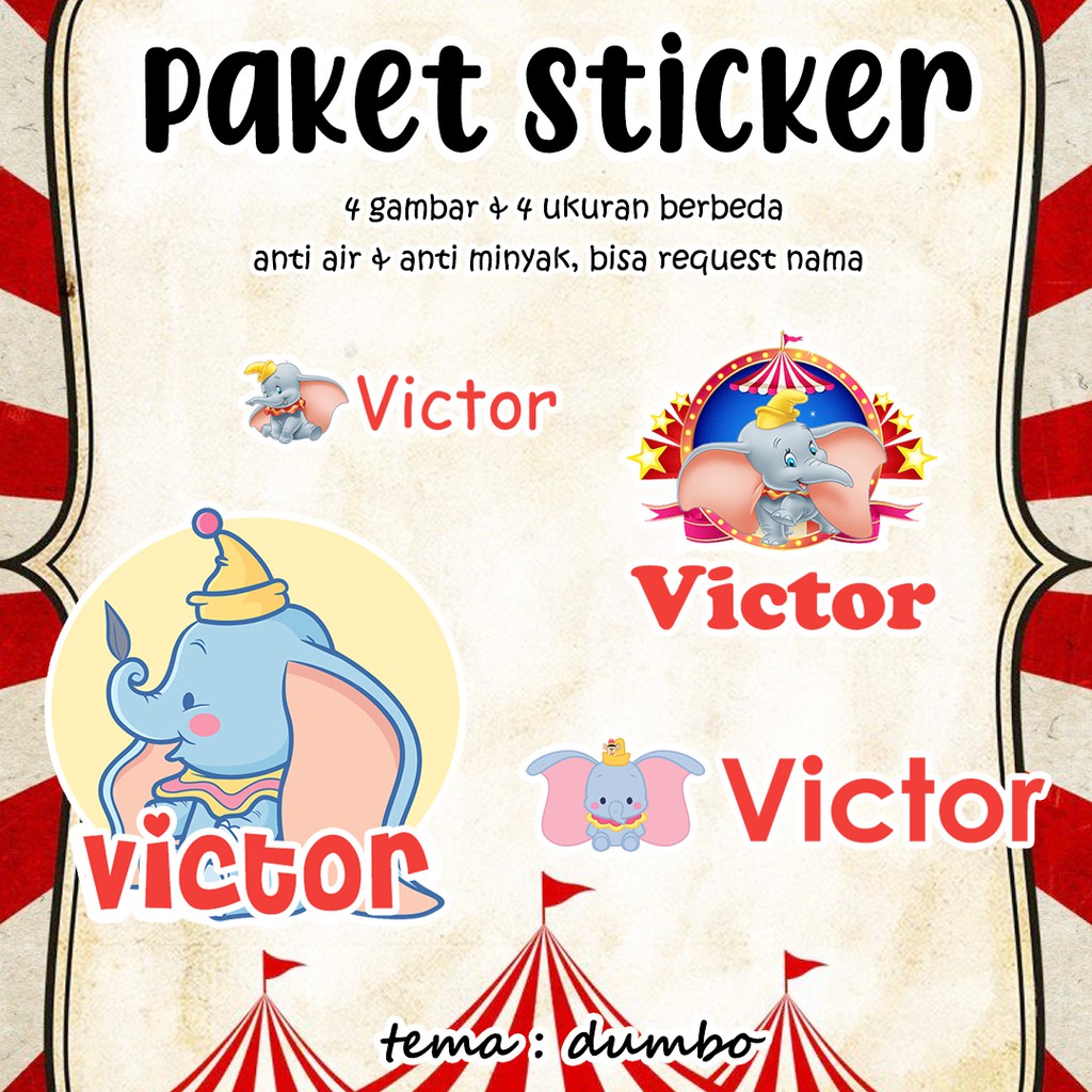 

Stiker Nama Lucu Anti Air 44 pcs Waterproof GLITTER Custom Sticker Label