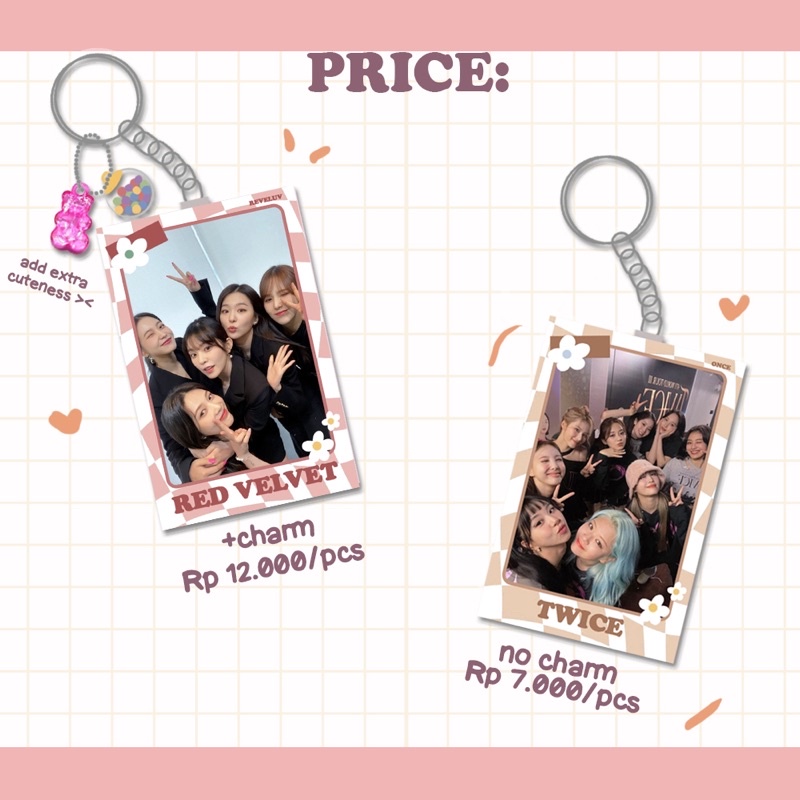 GIRL GROUP VERSION CUTE KEYRING AESPA BLACKPINK ITZY RED VELVET TWICE GANCI GANTUNGAN KUNCI KEYCHAIN