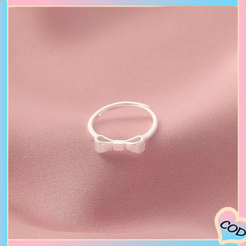 COD❤️ Busur Pembukaan Cincin Jari Telunjuk yang Dapat Disesuaikan Desain Niche Gaya Dingin Cincin Kelas Atas-A.one