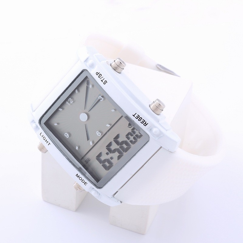 Jam Tangan Pria Wanita Dual Digital 5 LED Light Original Anti Air (FREE BOX)