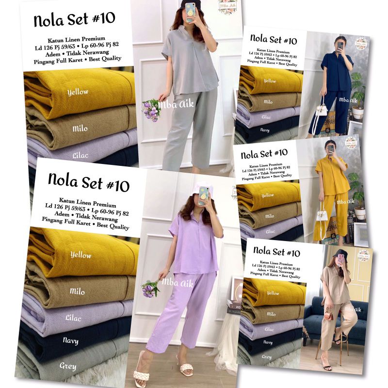 Nola Set#10 (setelan linen best seller)