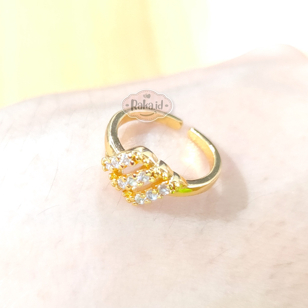 Cincin Anak Motif 3 Mata Baris Adjustable Perhiasan Anak 1075