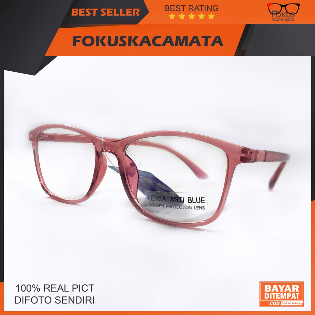 PAKET KACAMATA LENSA anti radiasi (BLURAY) kacamata pria wanita SPORTY MERAH