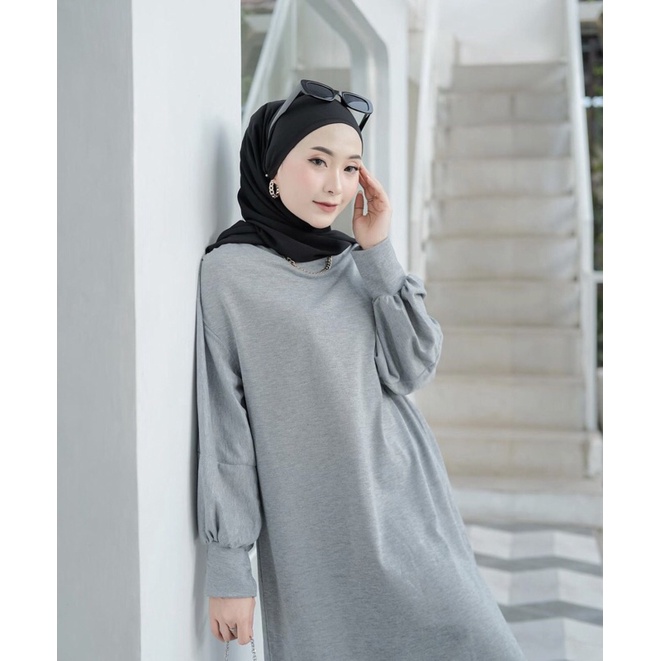 SAVINA DRESS - LONG DRESS PUFF - GAMIS PLAIN  F5