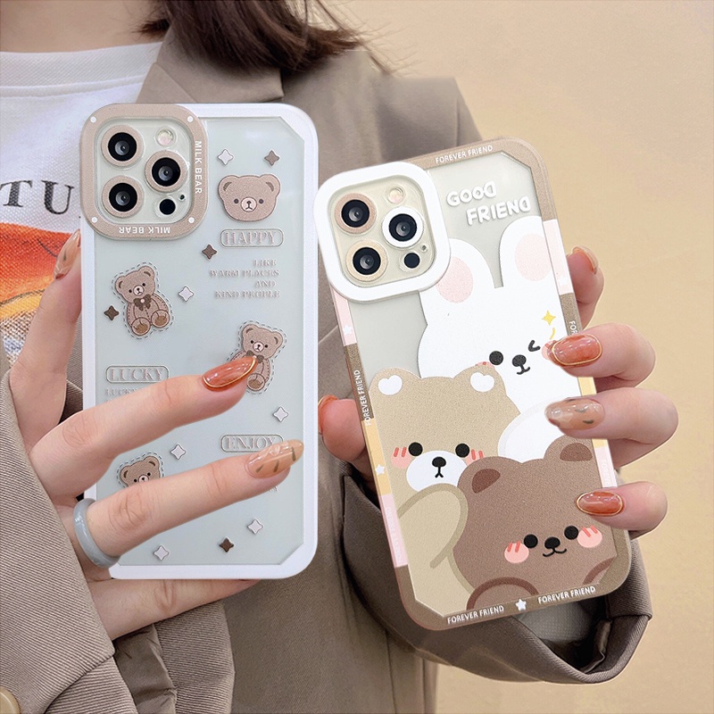 Soft Case Tpu Transparan Shockproof Motif Kartun Beruang Untuk Infinix Hot 9 10 11 Play 11s 10 lite Smart 6 5