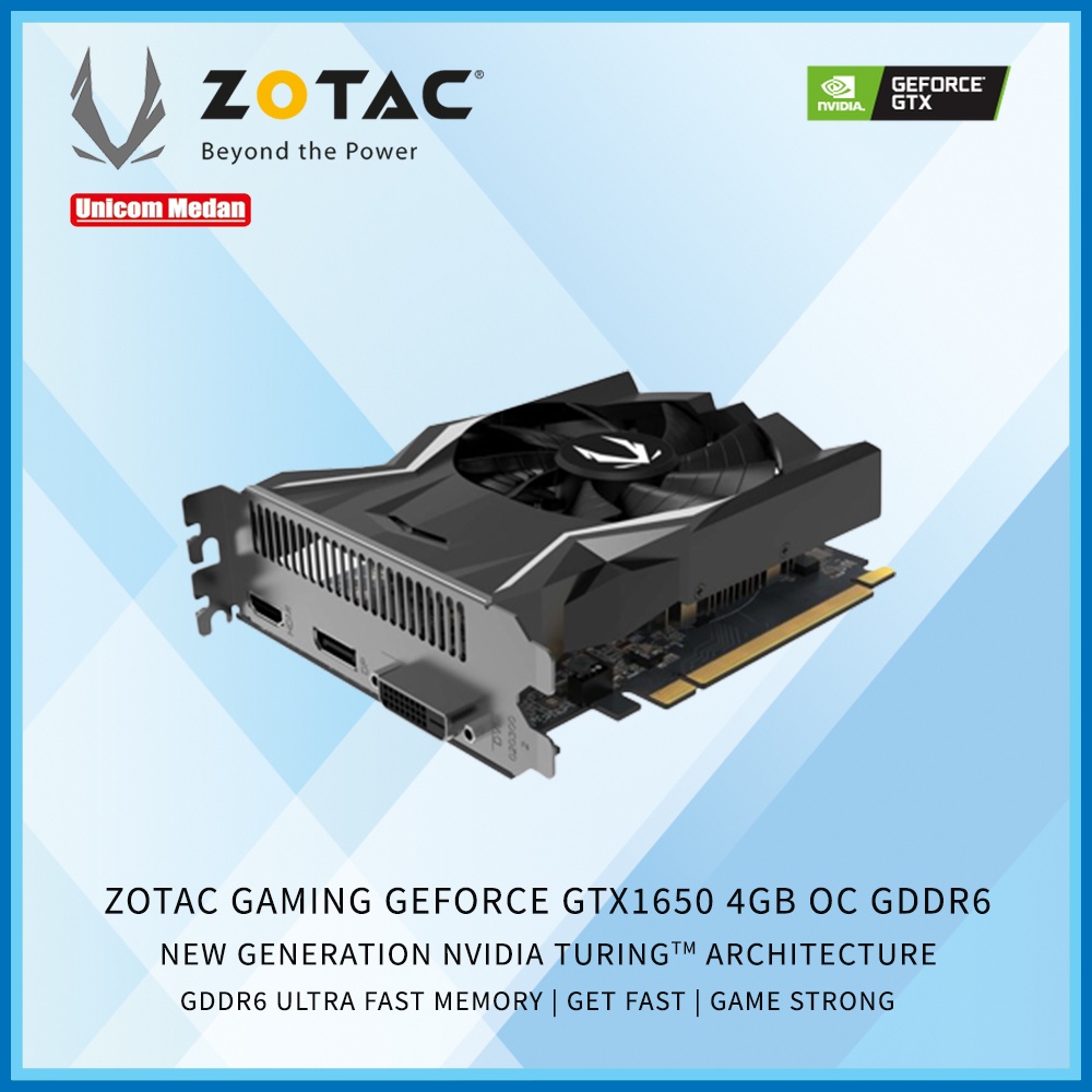 zotac vga gtx 1650 oc d6 4gb ddr6 gddr6 gaming oc gtx1650