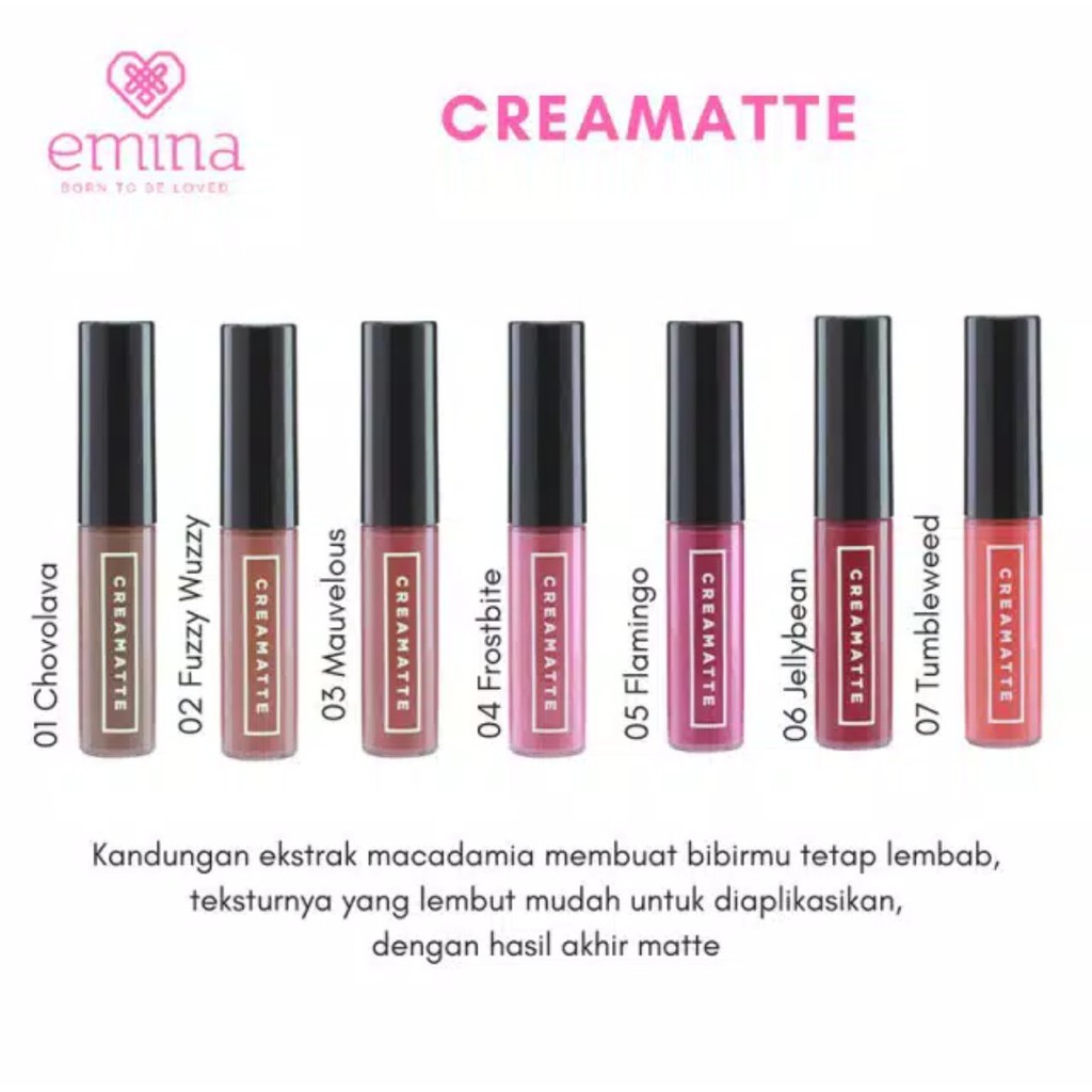 Lip Cream Emina Creamatte Lipstik Matte ORIGINAL BPOM