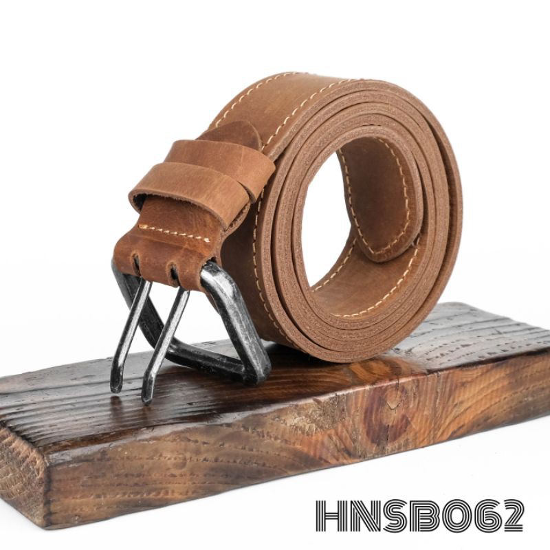 GESPER IKAT PINGGANG PRIA KULIT ASLI DUA LAPIS JARUM 2 - SABUK KULIT PRIA - HNSB062