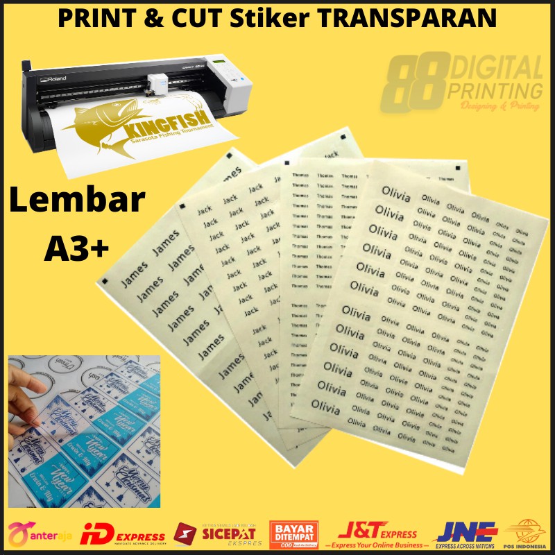 

Cetak Stiker Vinyl TRANSPARAN / Custom Sticker Waterproof TAHAN AIR