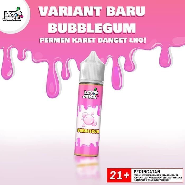 LCV bubblegum 60ML 3mg liquid vape vapor