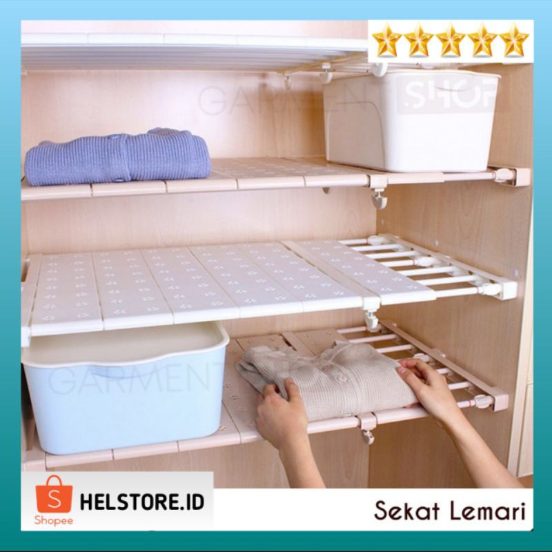 SEKAT LEMARI FLEXIBLE BISA NAIK TURUN PARTISI / Sekat Lemari Portable Plastik Kuat