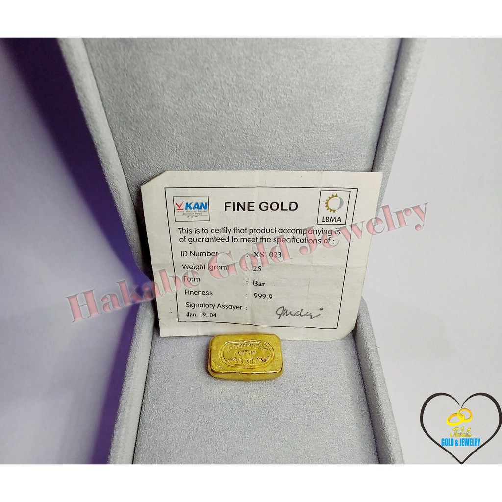 Emas Batangan ANTAM Antik Logam Mulia LM 24K Gold Bar Gold Fine Gold 25 gram