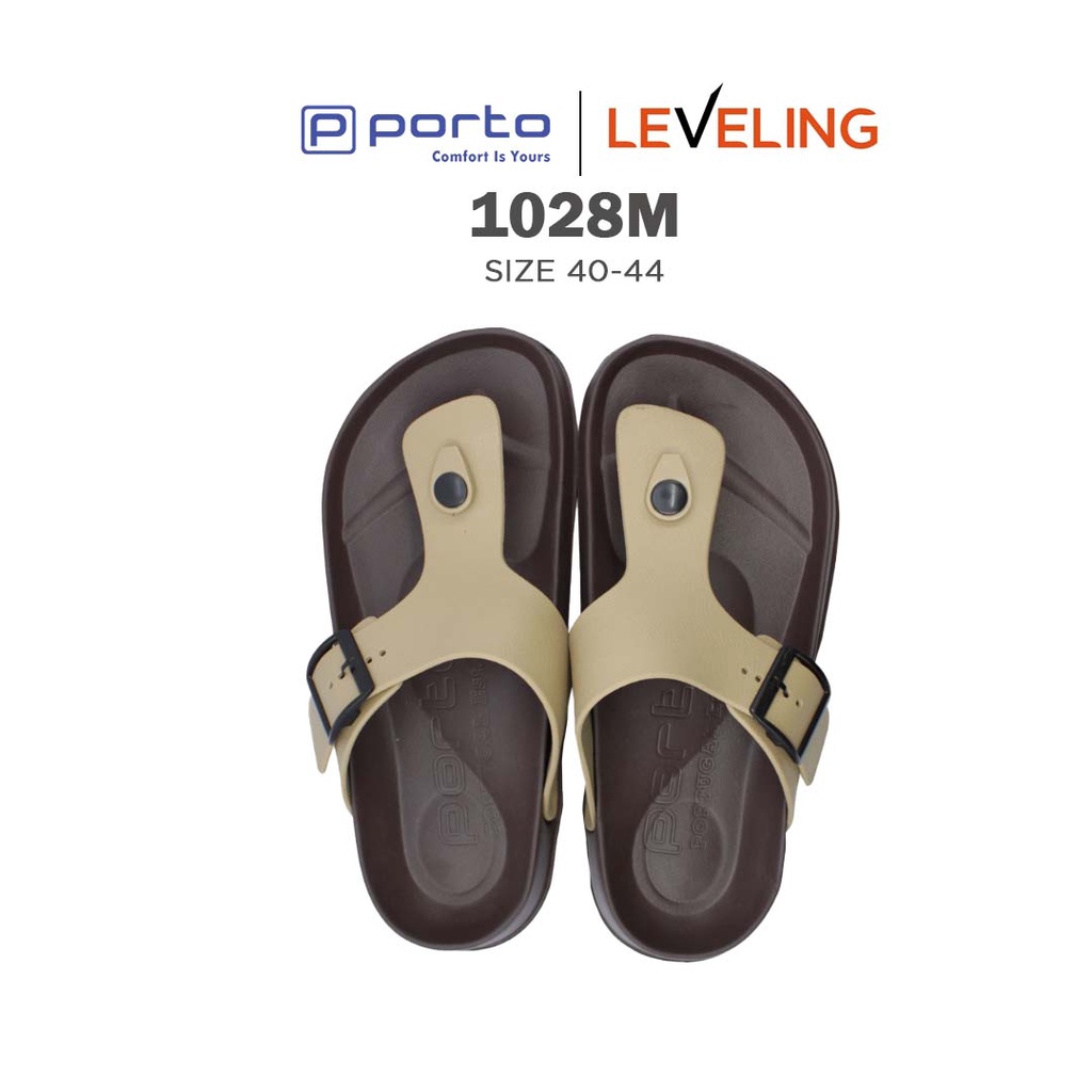 1028M - Porto Leveling Sandal Jepit Harian Pria Perempuan Karet Kuat dan Nyaman Anti Slip Anti Jamur Original