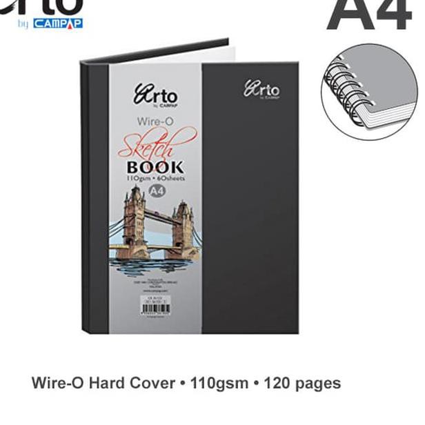 

Arto A4 Wire-O Hard Cover Sketch Book 110gsm