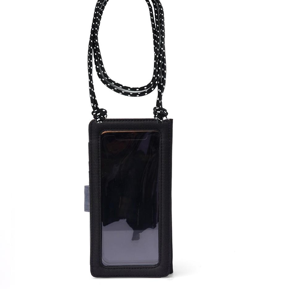 Harga Bersahabat Wallts Delmont Black Charcoal - Tas Dompet HP Handphone Selempang Wanita dan Pria Phone Wallet
