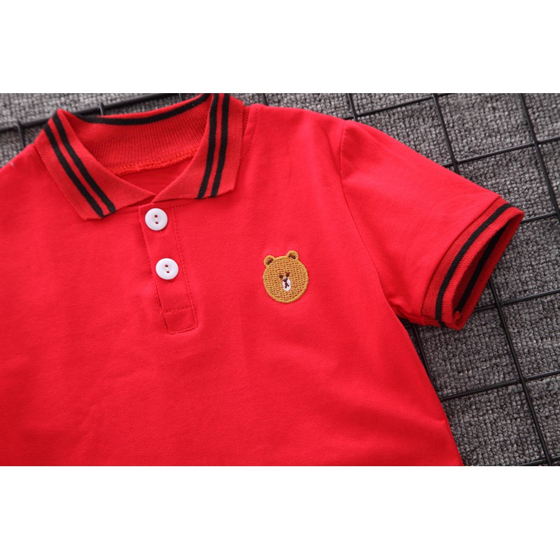 Cherry COD Setelan Baju Anak / Pakaian Anak Lengan Pendek Import / Setelan Anak Motif Polo SB08