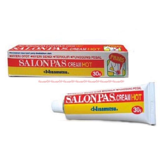 Salonpas Cream Hot 30gr Salep Panas Untuk Sakit Otot Keseleo Nyeri Sendi Salon Pas Merah