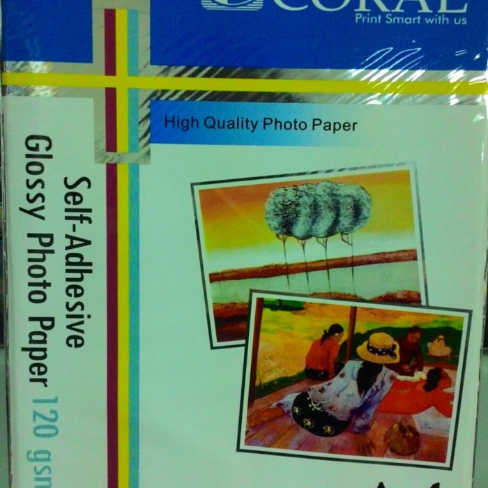 

(DISKON TERMURAH) Kertas Foto Stiker A4 Glossy Coral 120gram Coral Sticker Photo Paper