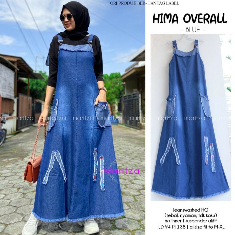 Hima Overall Jeans / Baju Kodok Wanita Remaja Kekinian