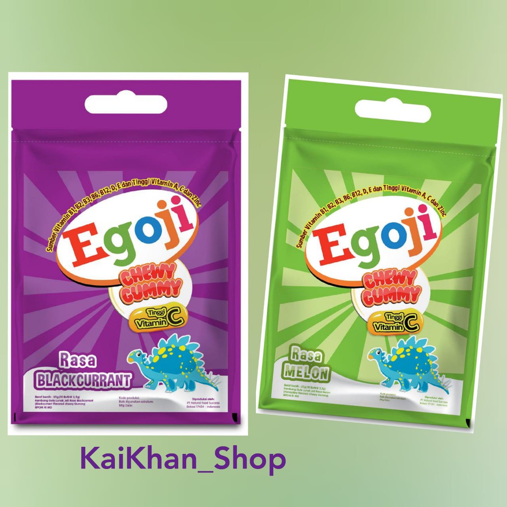 EGOJI Chewy Gummy Vitamin Anak  [ Blackcurrant / Melon / Strawberry ] - 25gram