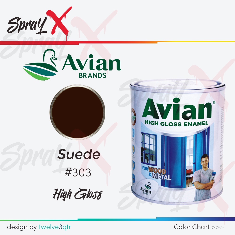 AVIAN CAT MINYAK SUEDE 303 / COKLAT GELAP #303 0.9 LITER - CAT KAYU DAN BESI