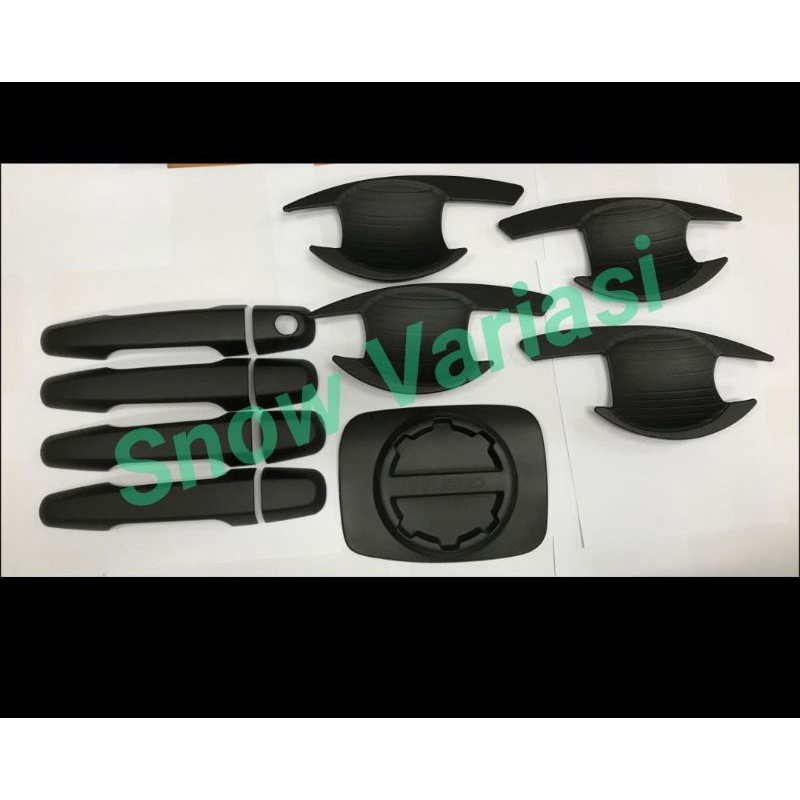 Paket Outer Handle Tank Cover Pajero 2010 2015 Hitam Chrome