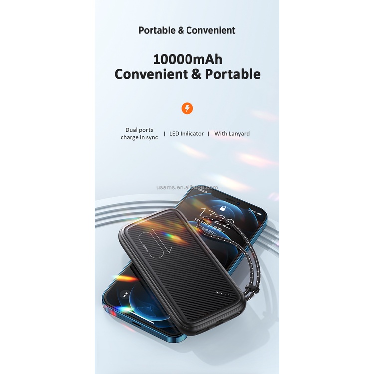 USAMS PB56 Power Bank Lanyard 10000mAh DUAL USB- CD150-1