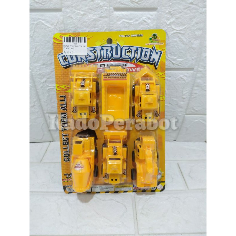 Mainan CONSTRUCTION TRUCK ISI 6 OCT 6347-  mainan truk set lengkap