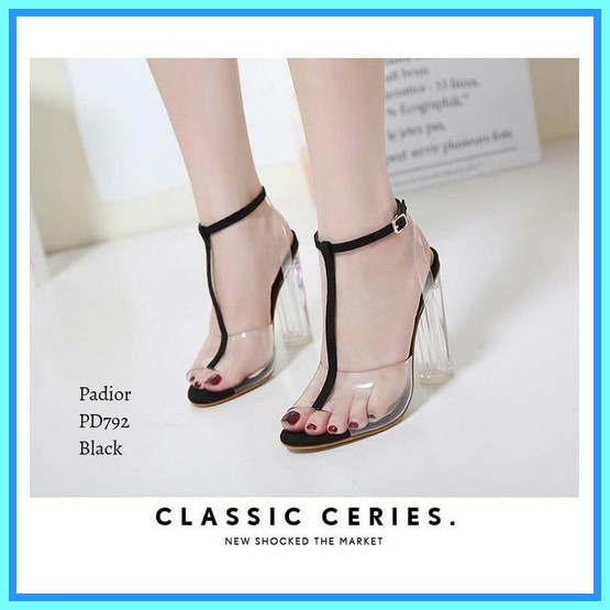 Sepatu High Heels Wanita  Sepatu Casual Model Terbaru Merek Kelsey A692-62 Sandal Heels Kaca Wanita 