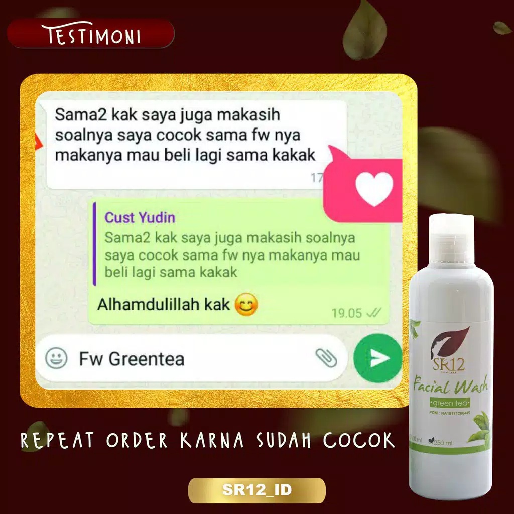 SABUN WAJAH GREEN TEA SR12 BPOM / MENGENCANGKAN WAJAH / FACIAL WASH GREENTEA / JERAWAT &amp; BERMINYAK